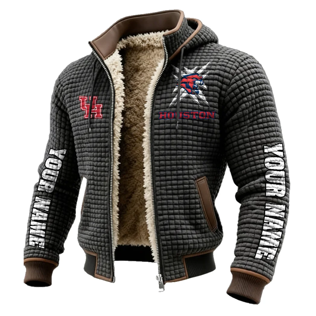 Space City Coogs Fleece-Lined Hooded Jacket, Warmth-Lock Fleece-Lined Zip HVN1448HC - Grey - Image 2