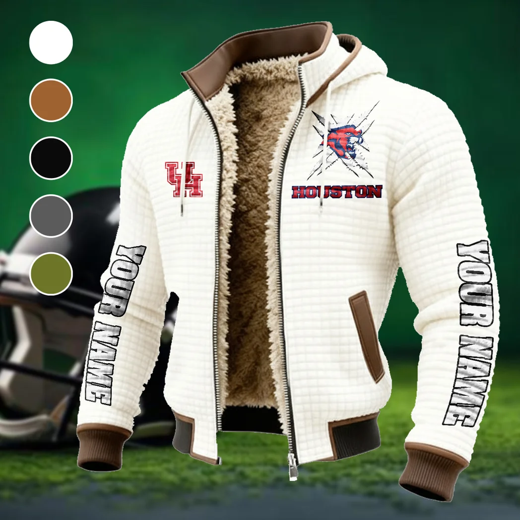 Space City Coogs Fleece-Lined Hooded Jacket, Warmth-Lock Fleece-Lined Zip HVN1448HC - White