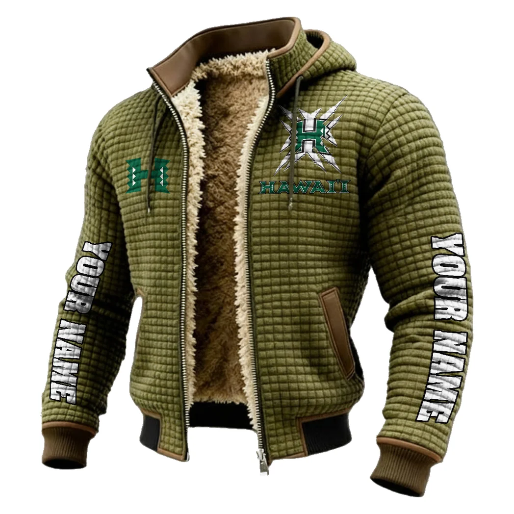 The Island Elite Fleece-Lined Hooded Jacket, Modern Athletic Hybrid Parka HVN1448HR - Green - Image 2