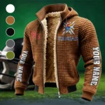 The Blue and Crimson Fleece-Lined Hooded Jacket, Alpine Ascent Hooded Jacket HVN1448KJ - brown