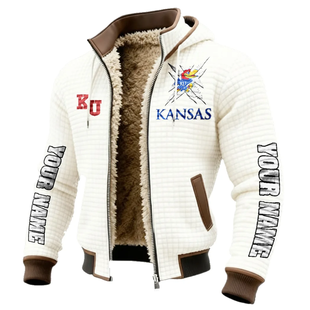 The Blue and Crimson Fleece-Lined Hooded Jacket, Alpine Ascent Hooded Jacket HVN1448KJ - White - Image 2