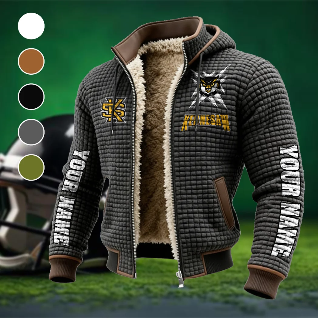 The Owl Nation Fleece-Lined Hooded Jacket, Cross-Training Winter Layer HVN1448KS - Grey