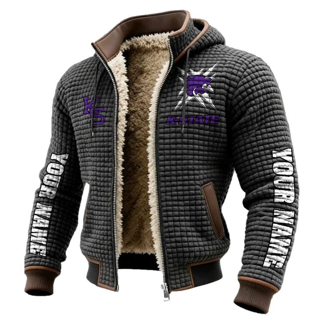 Purple Pride Fleece-Lined Hooded Jacket, Peak Performance Hooded Shell HVN1448KS - Grey - Image 2
