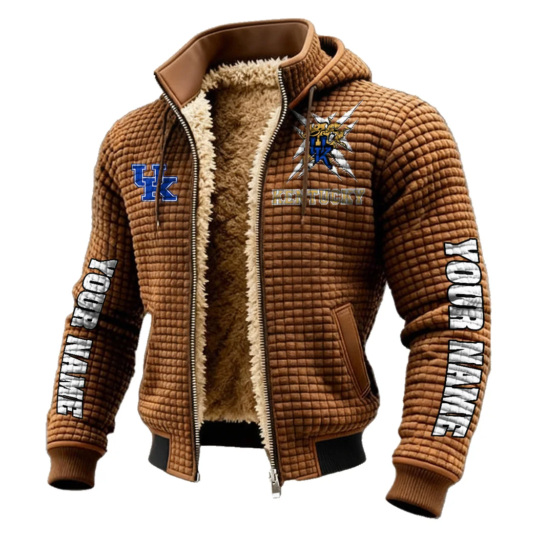 The Kentucky Power Fleece-Lined Hooded Jacket, Rapid-Dry Fleece-Lined Hoody HVN1448KW - brown - Image 2