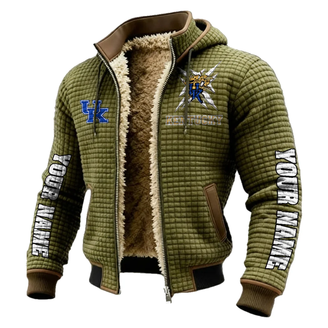 The Kentucky Power Fleece-Lined Hooded Jacket, Rapid-Dry Fleece-Lined Hoody HVN1448KW - Green - Image 2