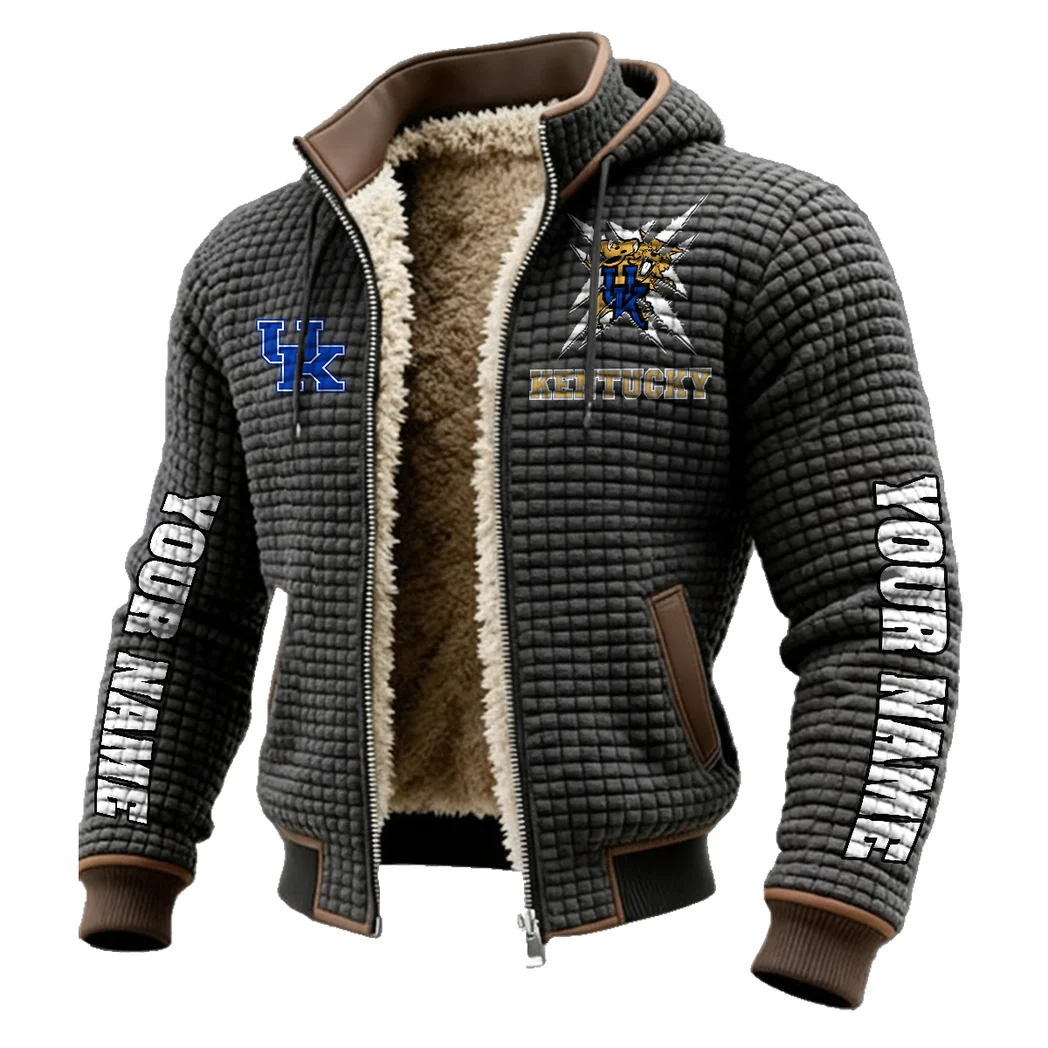 The Kentucky Power Fleece-Lined Hooded Jacket, Rapid-Dry Fleece-Lined Hoody HVN1448KW - Grey - Image 2