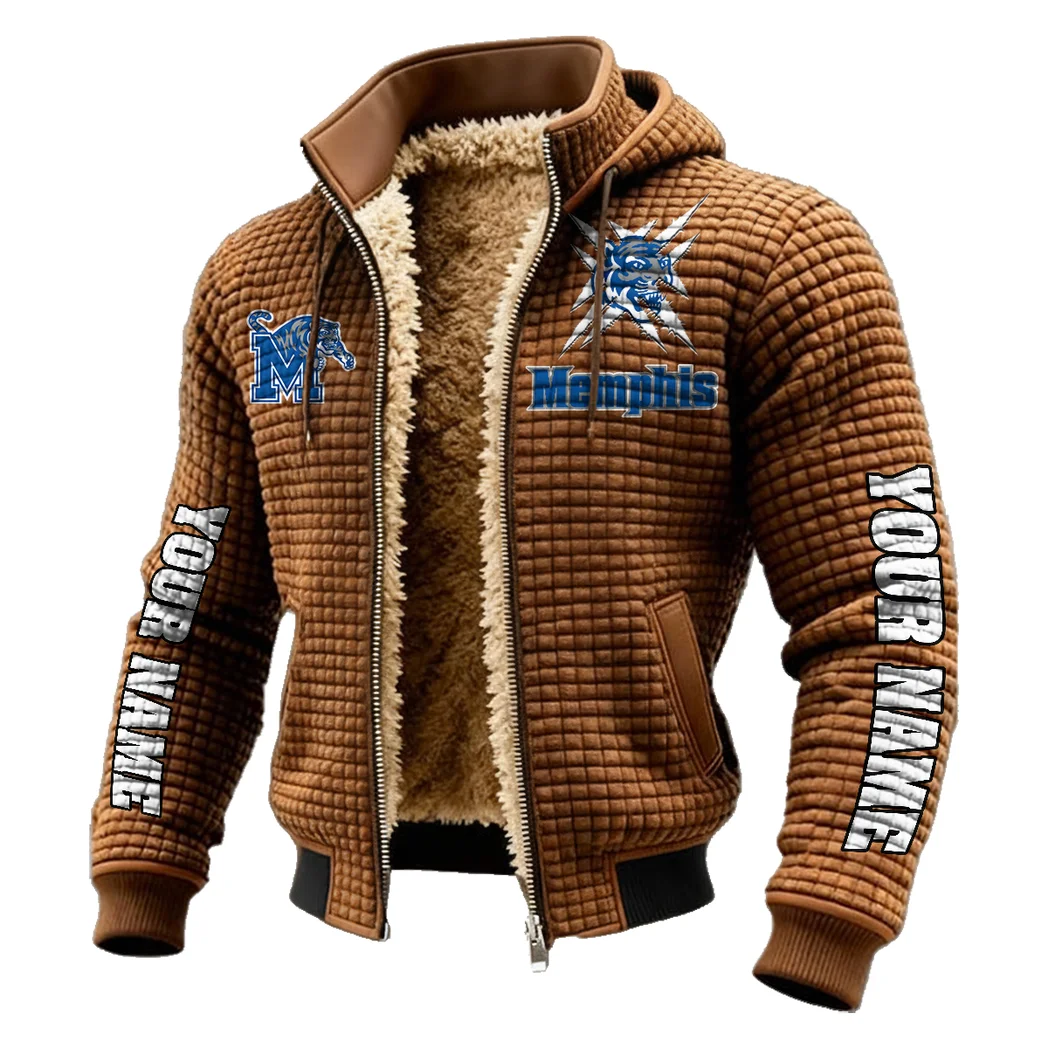 The Tiger Pride Fleece-Lined Hooded Jacket, Ultra-Soft Plush Lined Jacket HVN1448ME - brown - Image 2