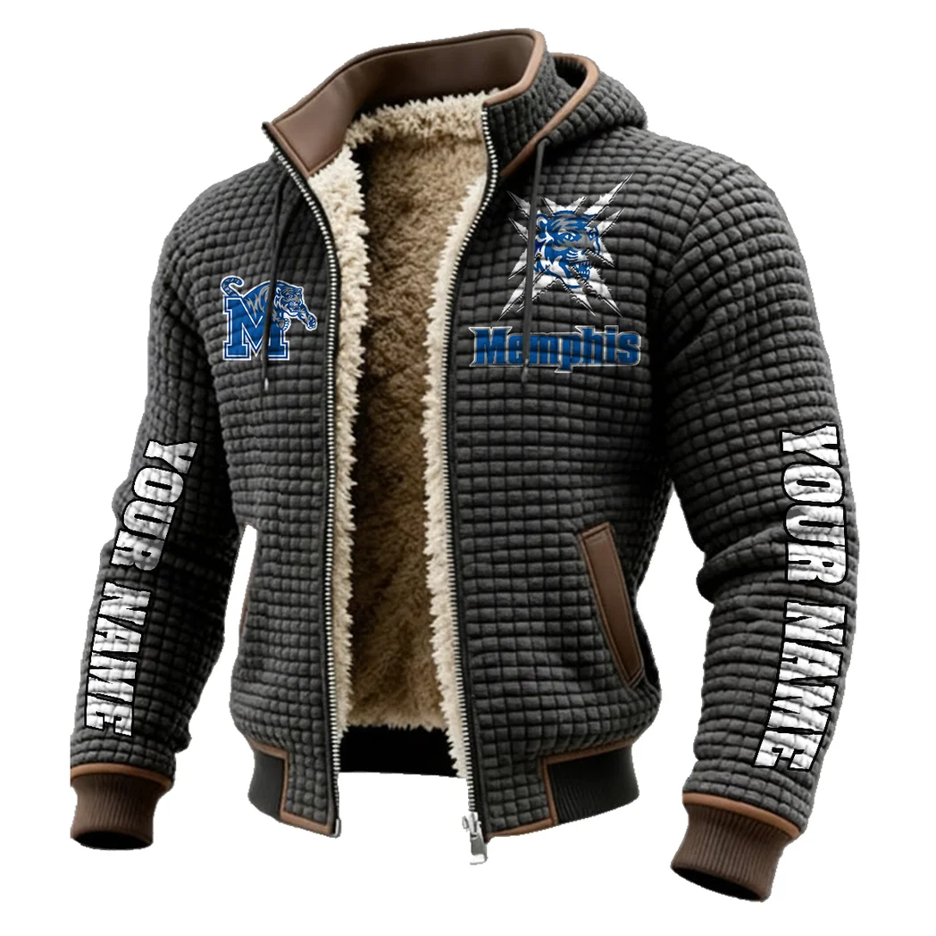 The Tiger Pride Fleece-Lined Hooded Jacket, Ultra-Soft Plush Lined Jacket HVN1448ME - Grey - Image 2