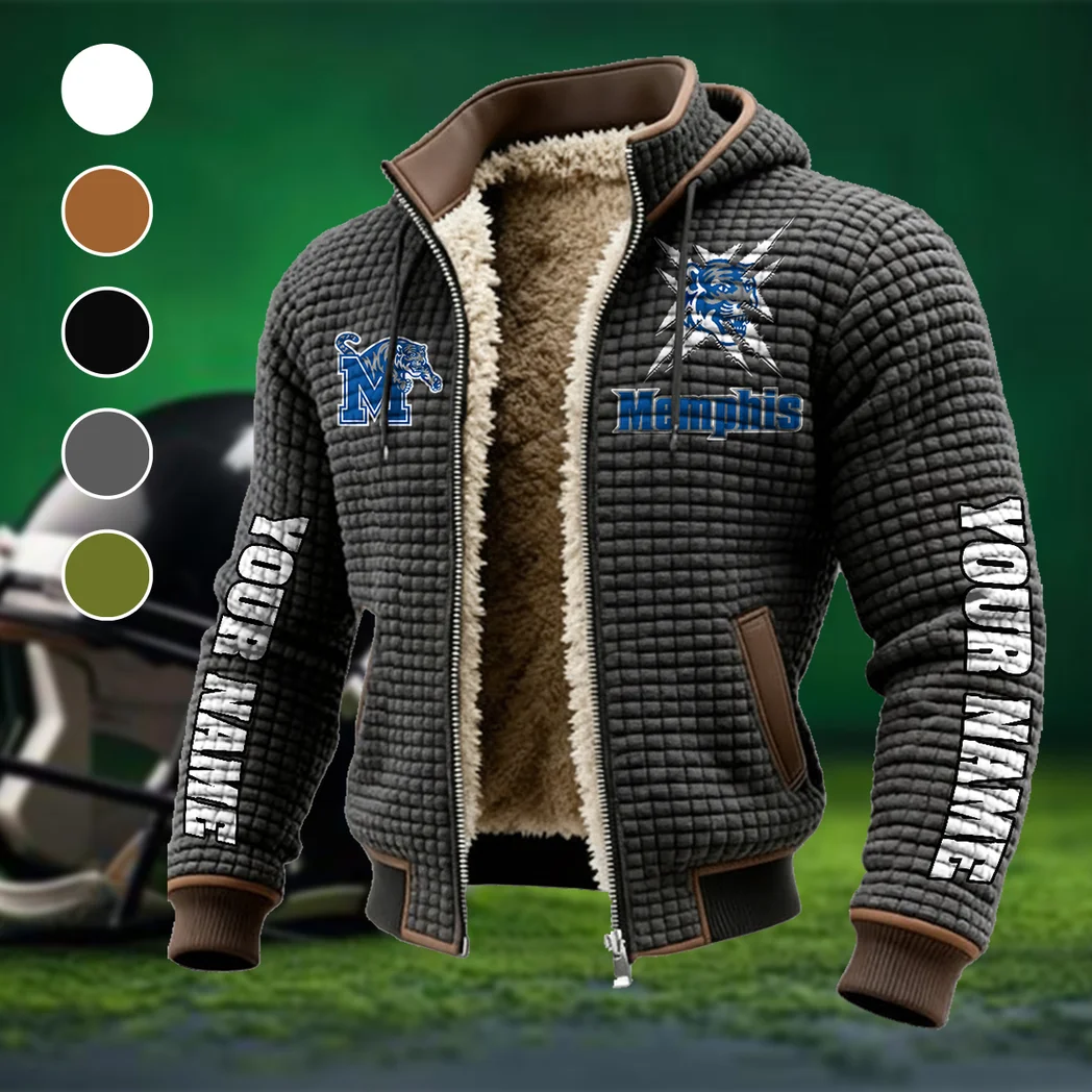 The Tiger Pride Fleece-Lined Hooded Jacket, Ultra-Soft Plush Lined Jacket HVN1448ME - Grey