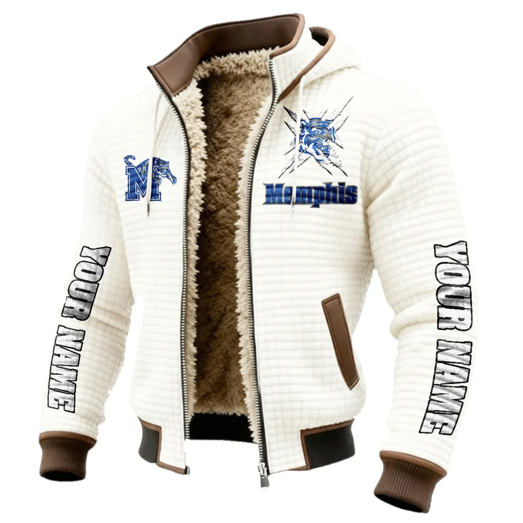 The Tiger Pride Fleece-Lined Hooded Jacket, Ultra-Soft Plush Lined Jacket HVN1448ME - White - Image 2