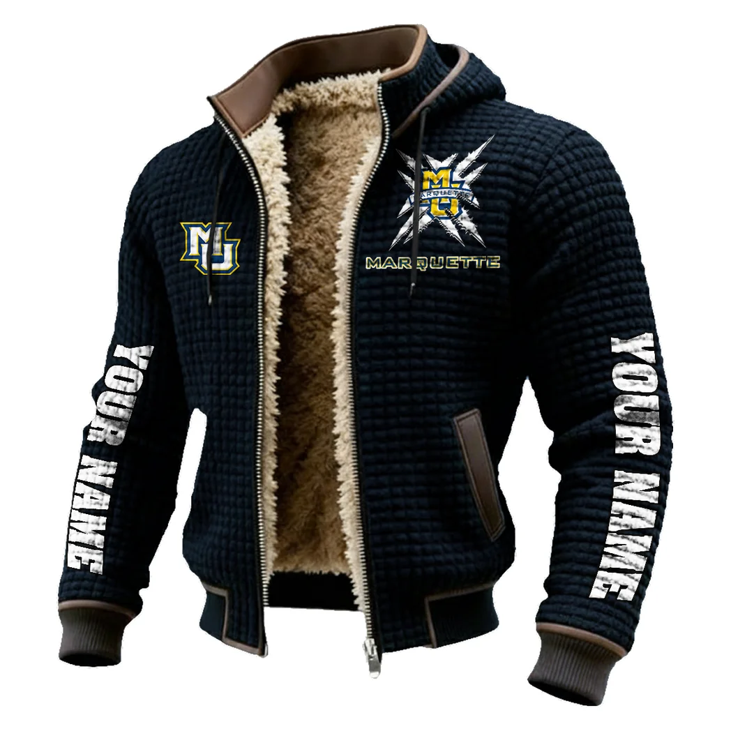 The Marquette Fleece-Lined Hooded Jacket, Wind-Blocker Insulated Hoody HVN1448MG - Black - Image 2