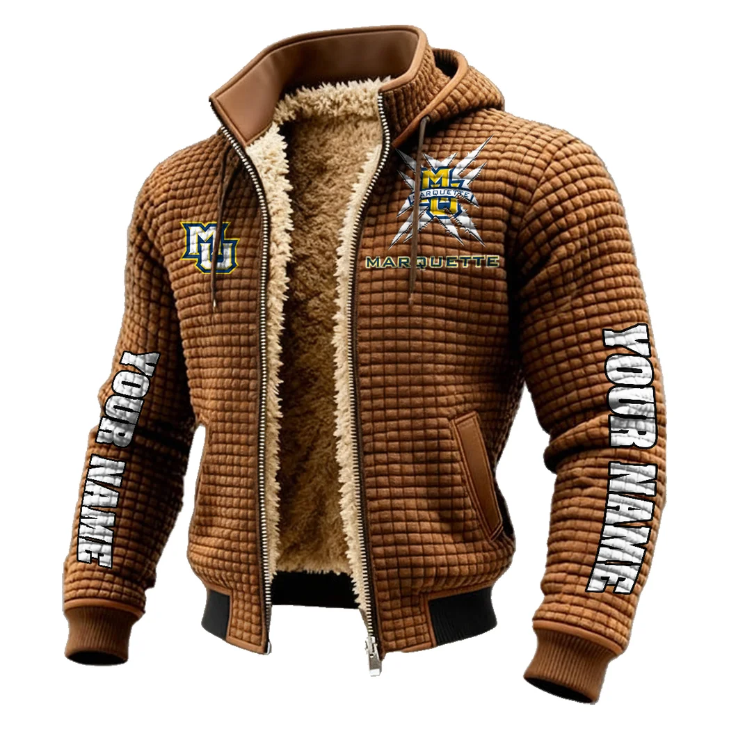 The Marquette Fleece-Lined Hooded Jacket, Wind-Blocker Insulated Hoody HVN1448MG - brown - Image 2