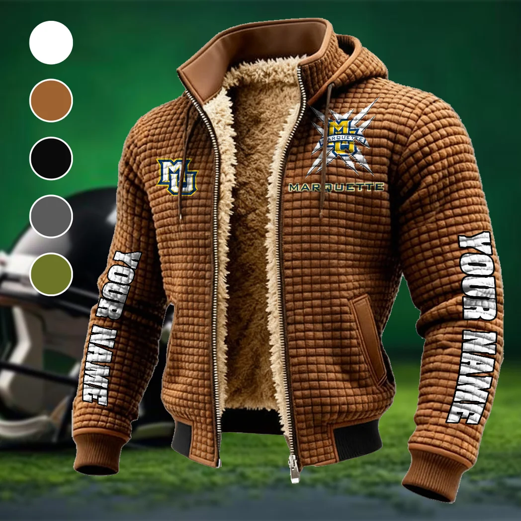 The Marquette Fleece-Lined Hooded Jacket, Wind-Blocker Insulated Hoody HVN1448MG - brown