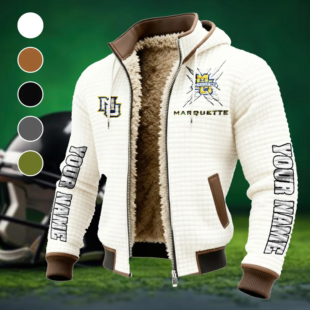The Marquette Fleece-Lined Hooded Jacket, Wind-Blocker Insulated Hoody HVN1448MG - White
