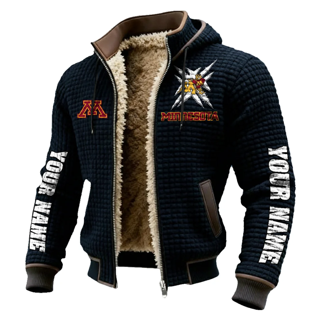 The Minnesota Pride Fleece-Lined Hooded Jacket, Storm-Ready Fleece-Lined Coat HVN1448MG - Black - Image 2