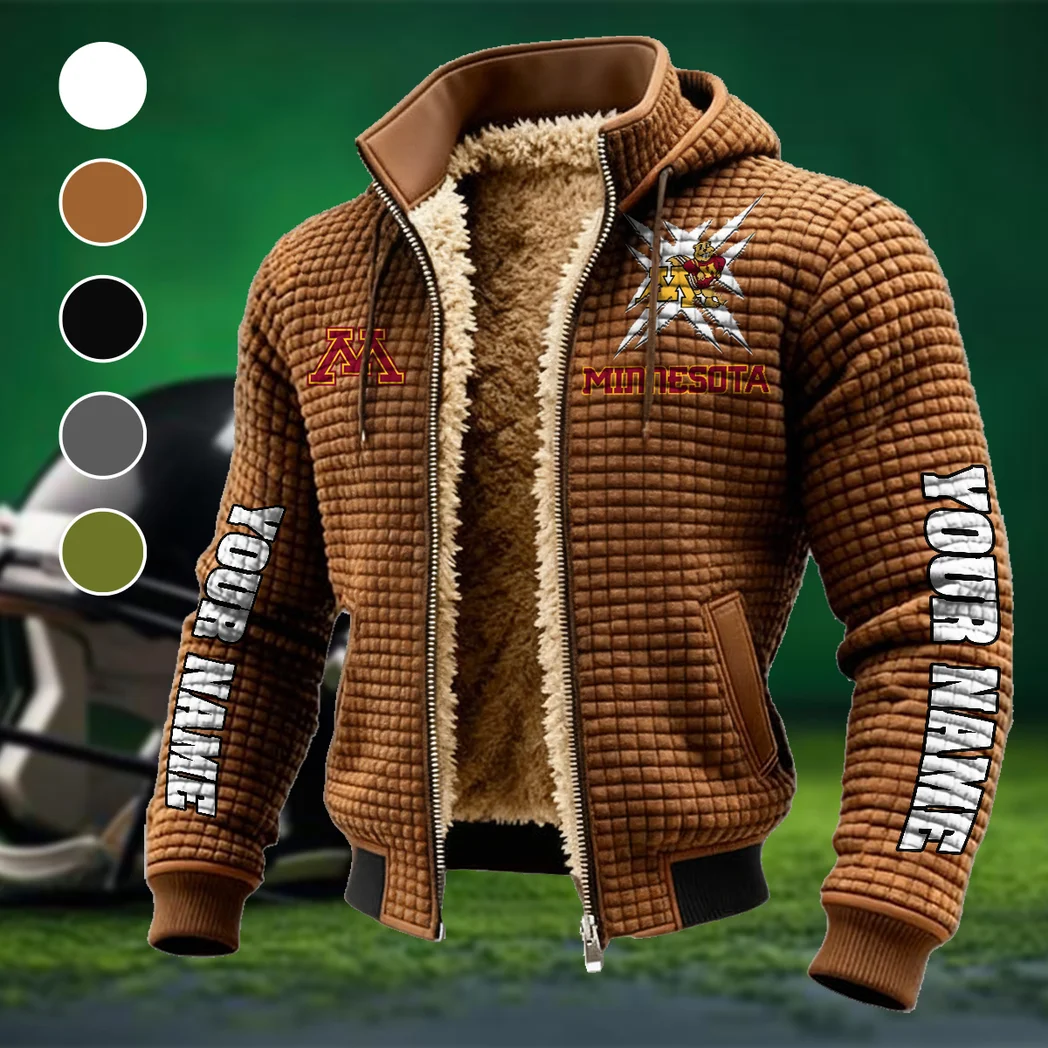 The Minnesota Pride Fleece-Lined Hooded Jacket, Storm-Ready Fleece-Lined Coat HVN1448MG - brown