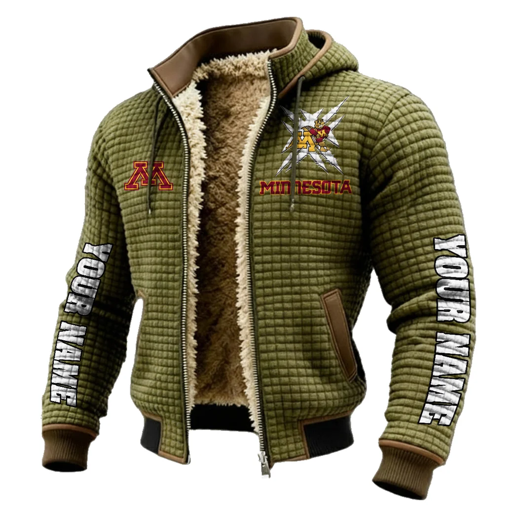 The Minnesota Pride Fleece-Lined Hooded Jacket, Storm-Ready Fleece-Lined Coat HVN1448MG - Green - Image 2