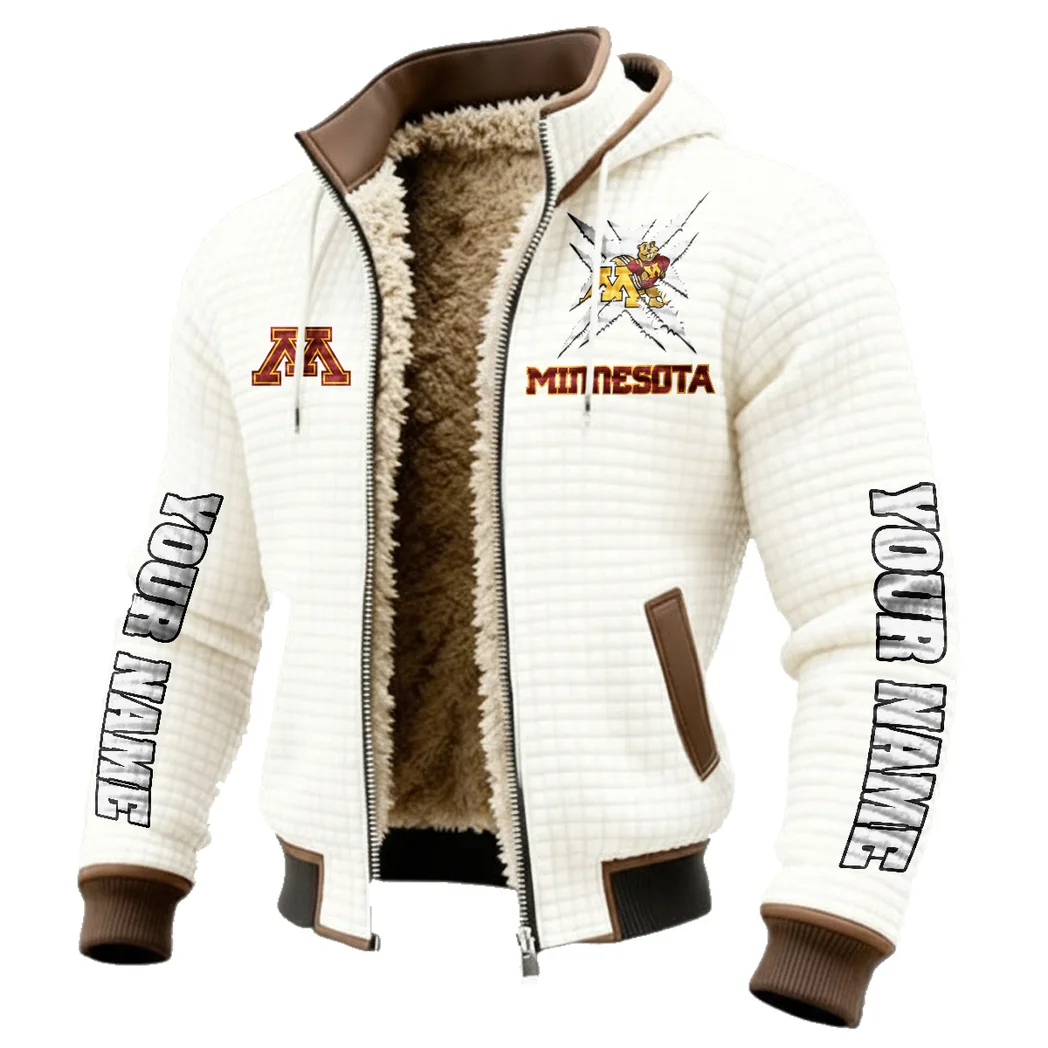 The Minnesota Pride Fleece-Lined Hooded Jacket, Storm-Ready Fleece-Lined Coat HVN1448MG - White - Image 2