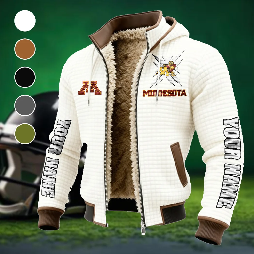 The Minnesota Pride Fleece-Lined Hooded Jacket, Storm-Ready Fleece-Lined Coat HVN1448MG - White