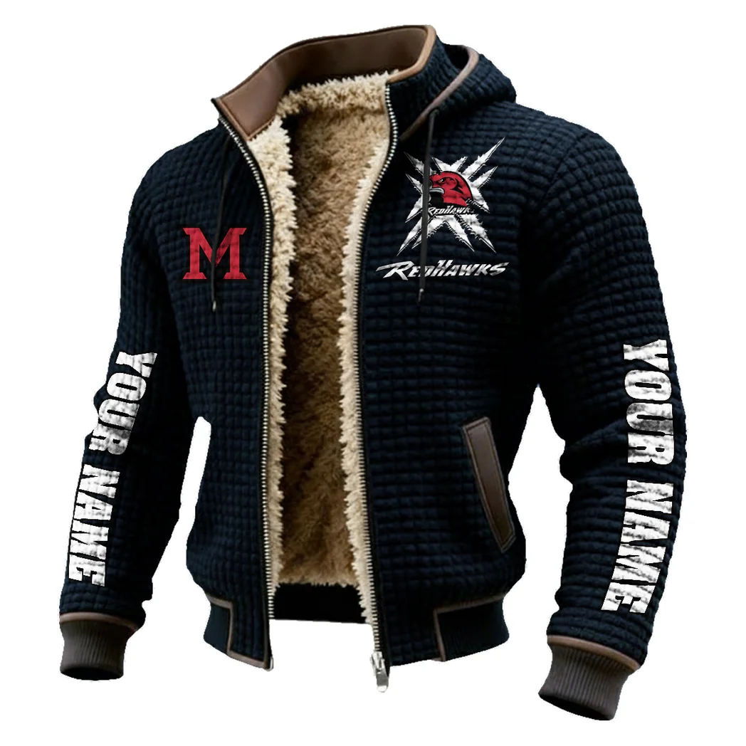 The Miami Elite Fleece-Lined Hooded Jacket, Water-Resistant Thermal Hoody HVN1448MO - Black - Image 2