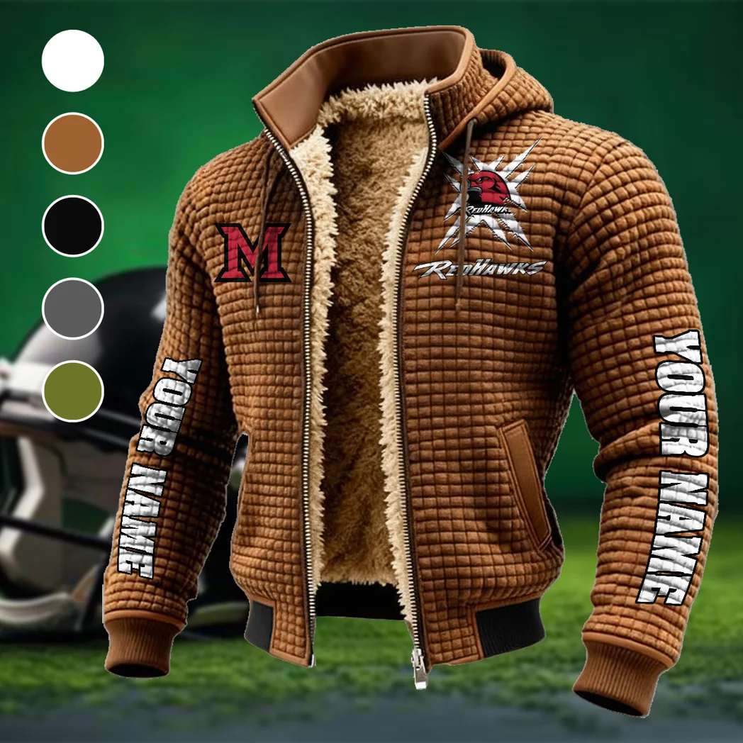 The Miami Elite Fleece-Lined Hooded Jacket, Water-Resistant Thermal Hoody HVN1448MO - brown