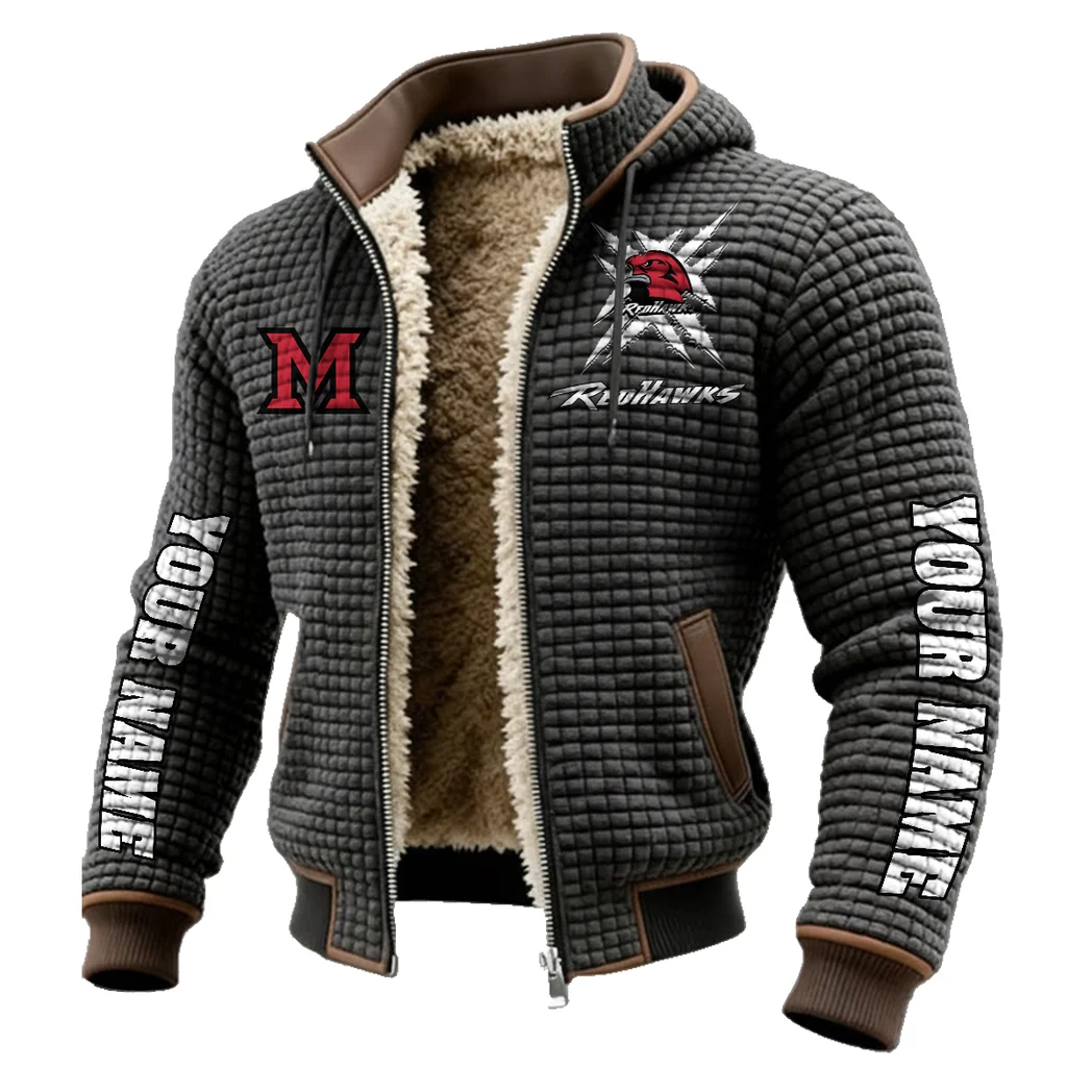 The Miami Elite Fleece-Lined Hooded Jacket, Water-Resistant Thermal Hoody HVN1448MO - Grey - Image 2