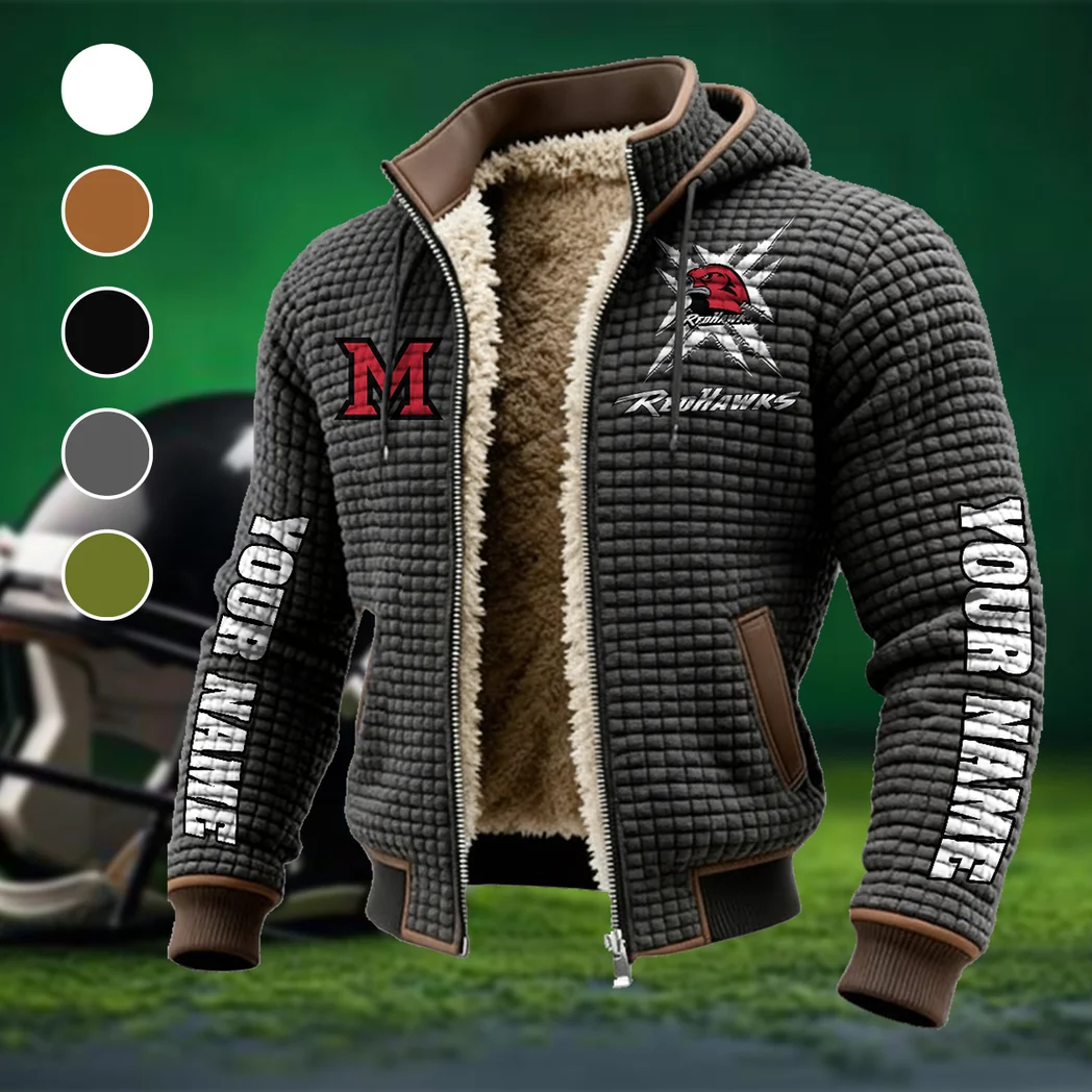 The Miami Elite Fleece-Lined Hooded Jacket, Water-Resistant Thermal Hoody HVN1448MO - Grey