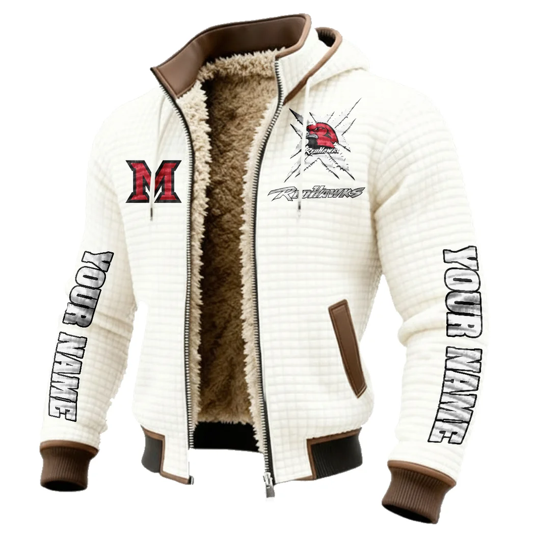 The Miami Elite Fleece-Lined Hooded Jacket, Water-Resistant Thermal Hoody HVN1448MO - White - Image 2