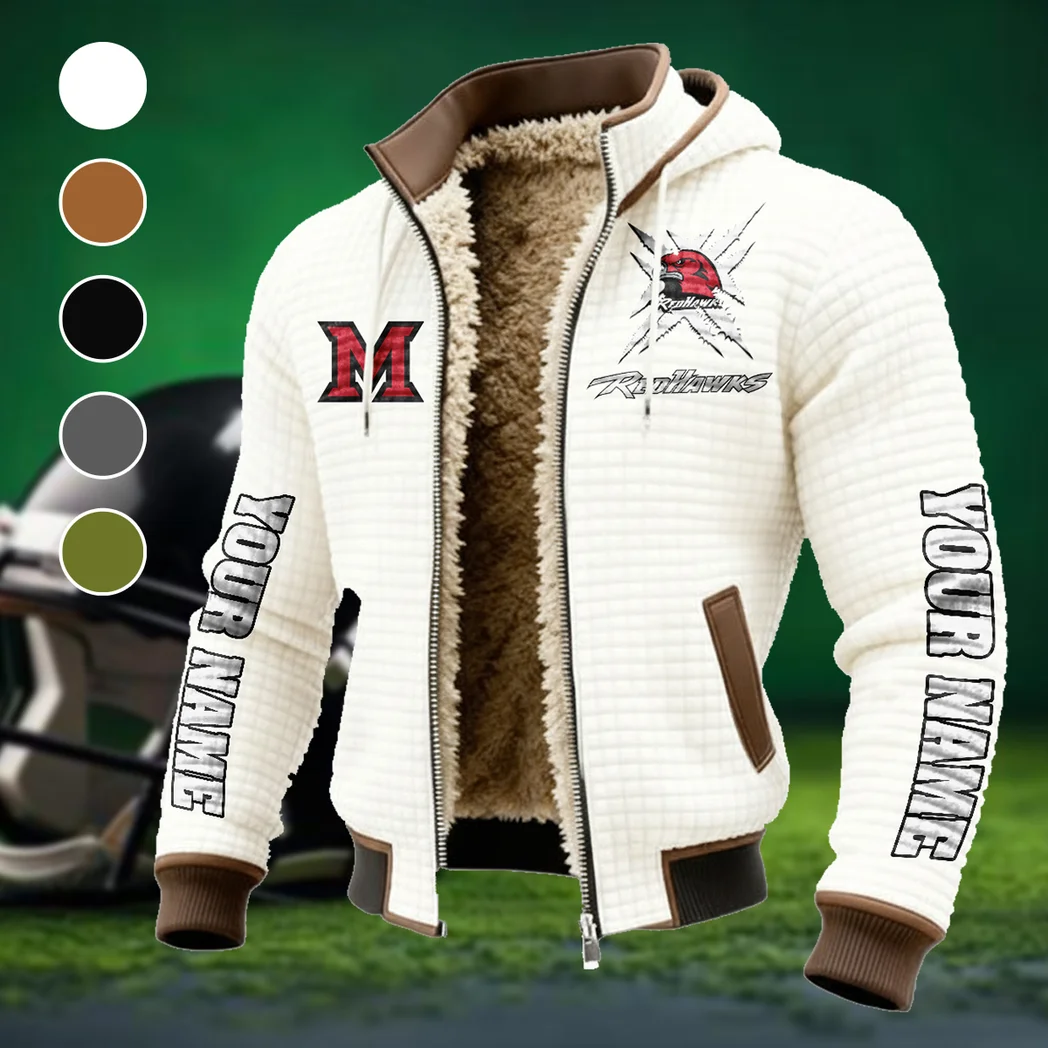 The Miami Elite Fleece-Lined Hooded Jacket, Water-Resistant Thermal Hoody HVN1448MO - White