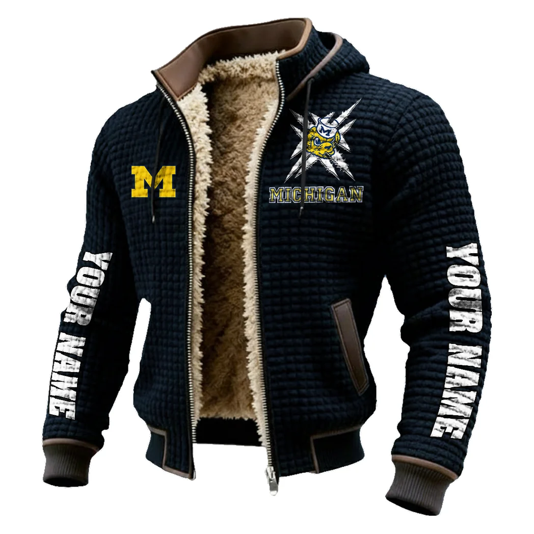 Team 145 Fleece-Lined Hooded Jacket, Heavyweight Cozy Sport Shell HVN1448MW - Black - Image 2