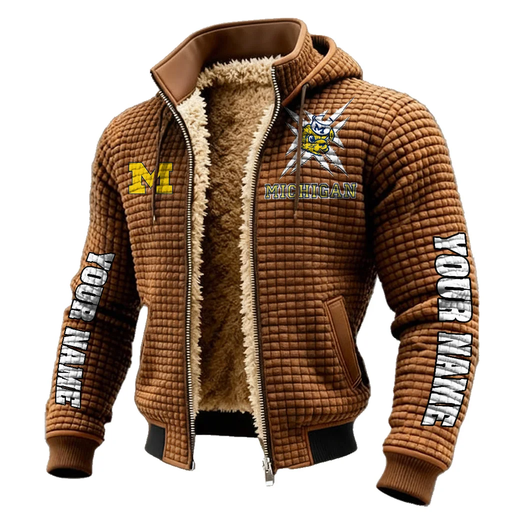Team 145 Fleece-Lined Hooded Jacket, Heavyweight Cozy Sport Shell HVN1448MW - brown - Image 2
