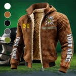 Team 145 Fleece-Lined Hooded Jacket, Heavyweight Cozy Sport Shell HVN1448MW - brown