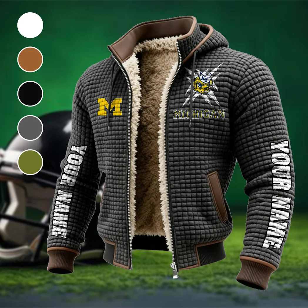 Team 145 Fleece-Lined Hooded Jacket, Heavyweight Cozy Sport Shell HVN1448MW - Grey