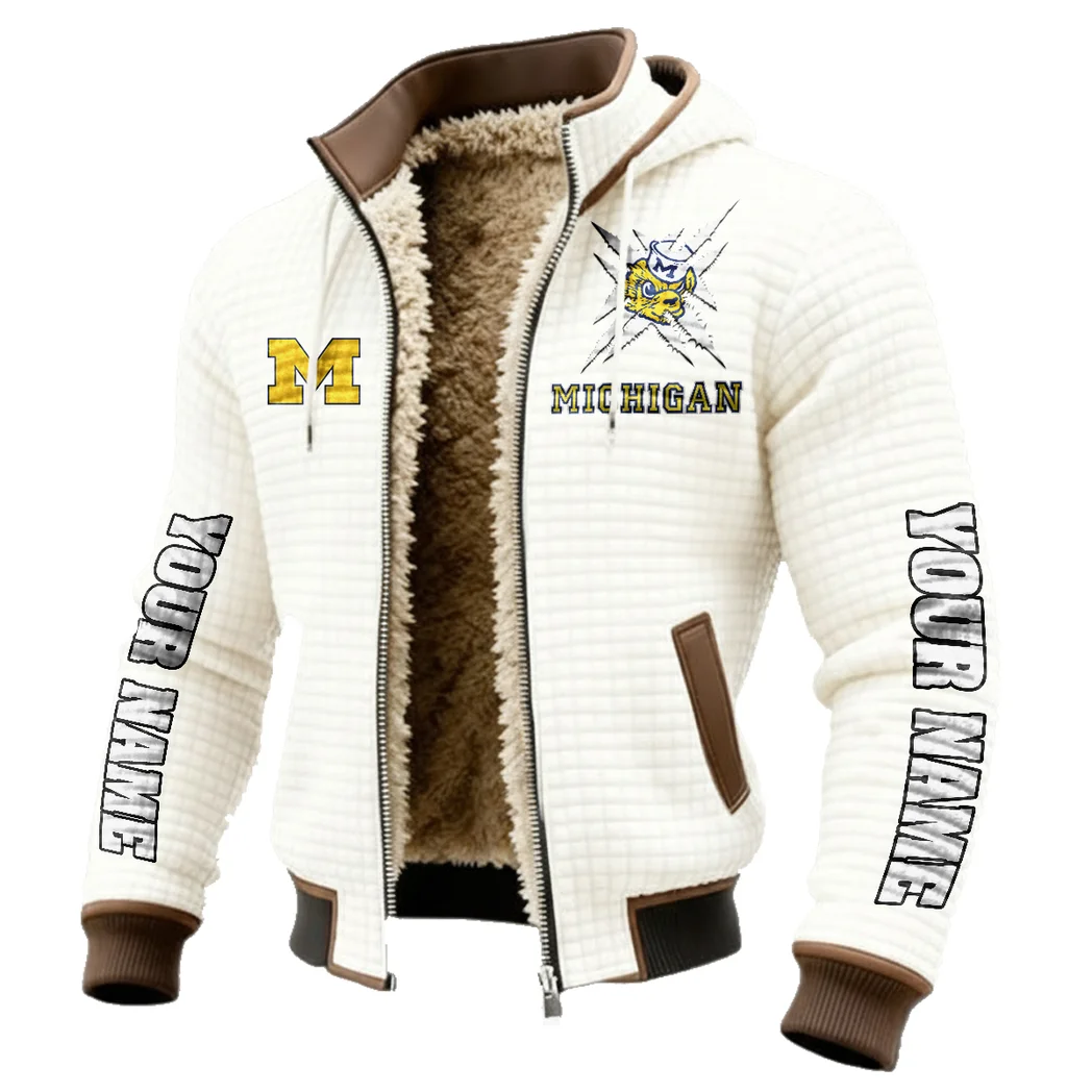 Team 145 Fleece-Lined Hooded Jacket, Heavyweight Cozy Sport Shell HVN1448MW - White - Image 2