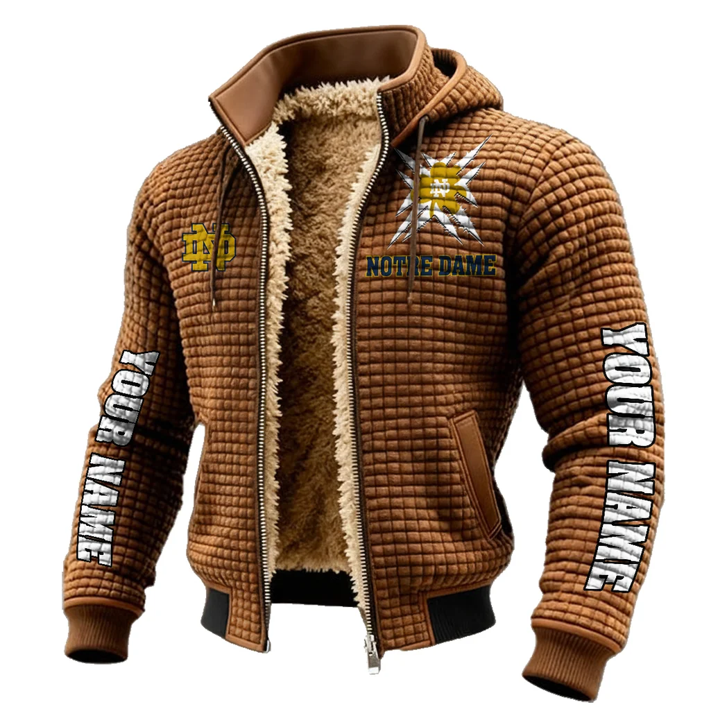 The Fighting Irish Fleece-Lined Hooded Jacket, Premium Bonded Fleece Jacket HVN1448ND - brown - Image 2
