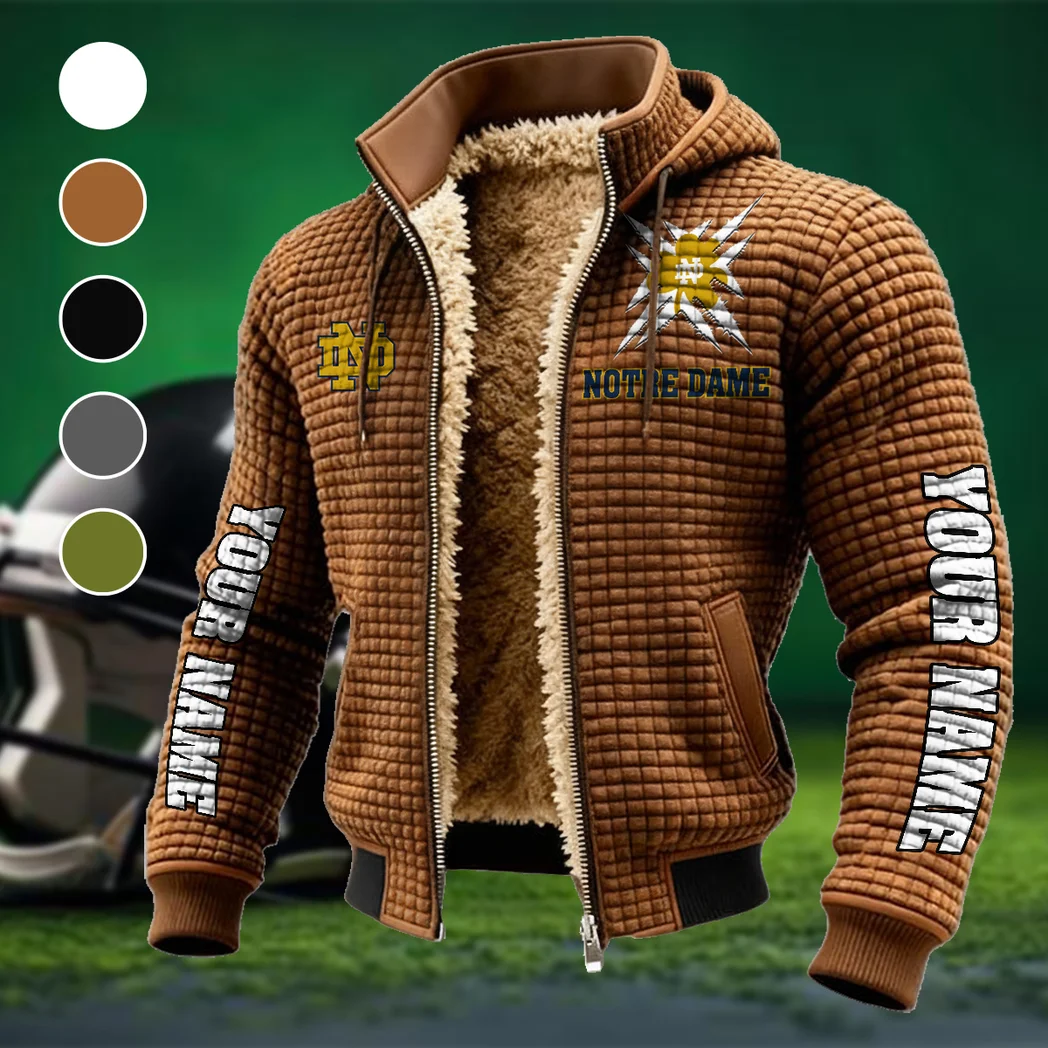 The Fighting Irish Fleece-Lined Hooded Jacket, Premium Bonded Fleece Jacket HVN1448ND - brown
