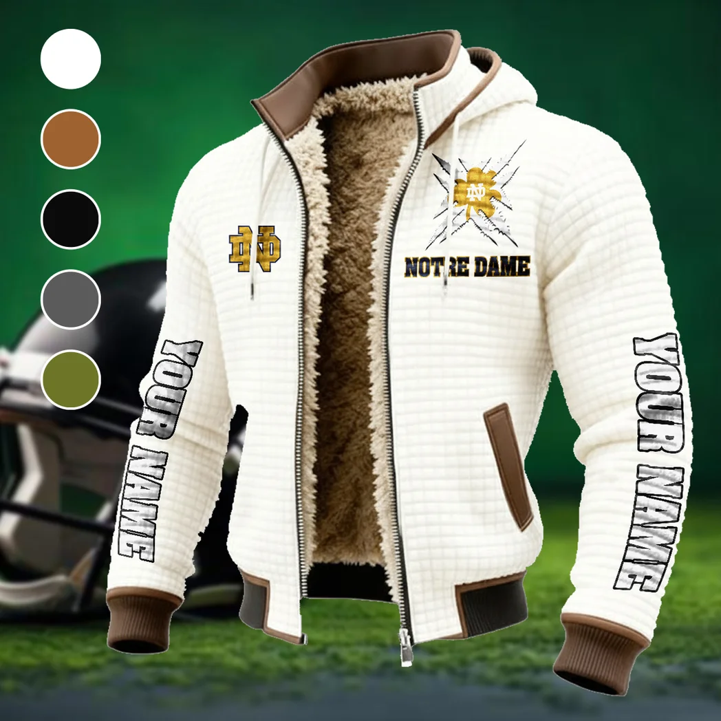 The Fighting Irish Fleece-Lined Hooded Jacket, Premium Bonded Fleece Jacket HVN1448ND - White