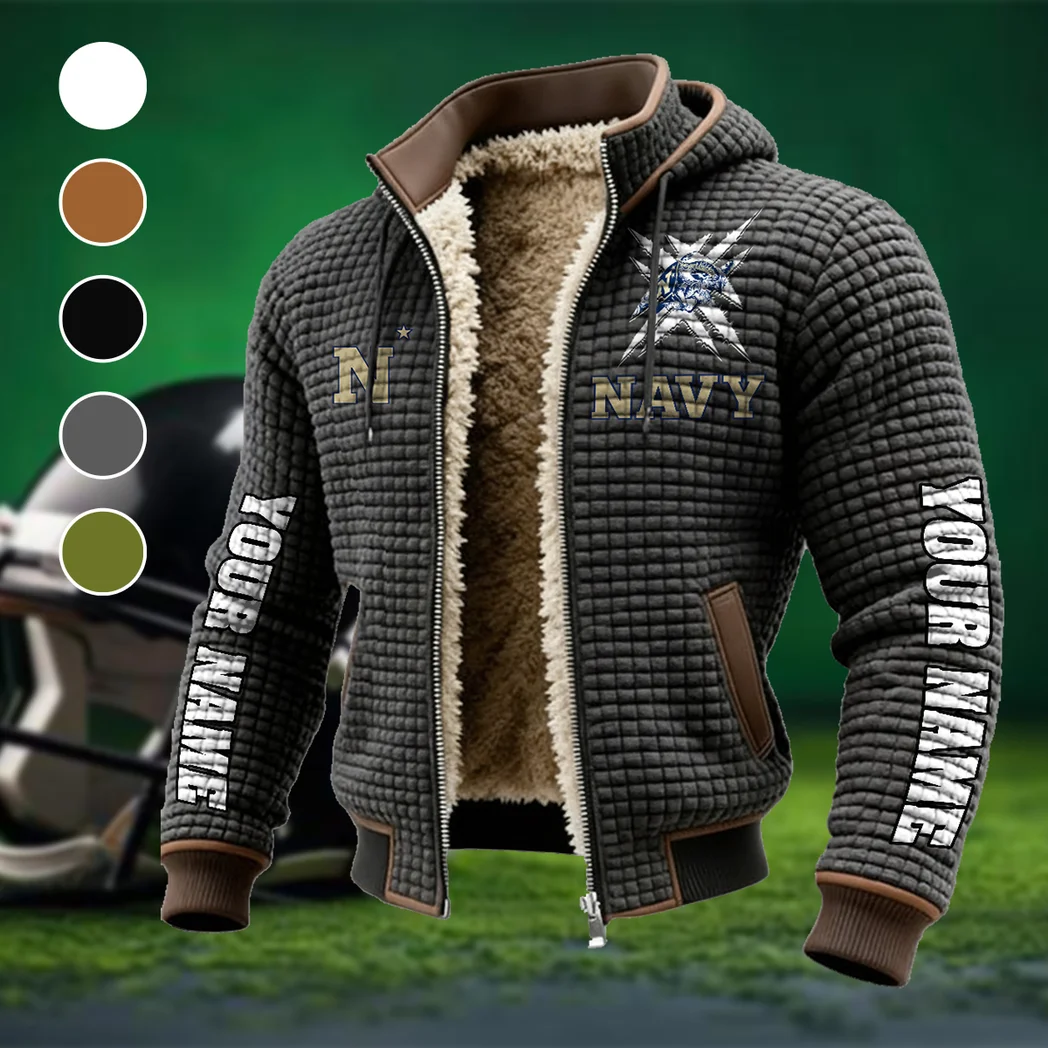 The Midshipmen Power Fleece-Lined Hooded Jacket, Soft-Touch Thermal Outerwear HVN1448NM - Grey