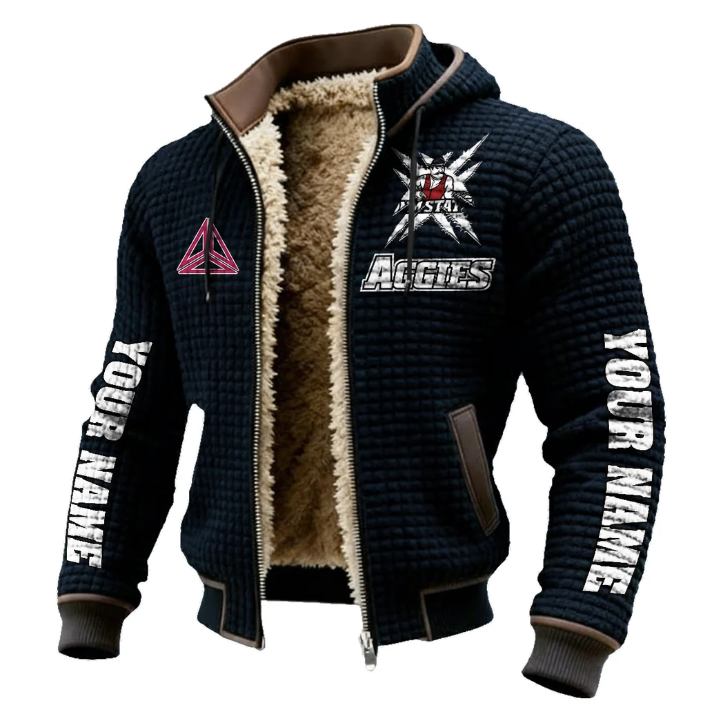 The NMSU Force Fleece-Lined Hooded Jacket, Modern Athletic Hybrid Parka HVN1448NM - Black - Image 2