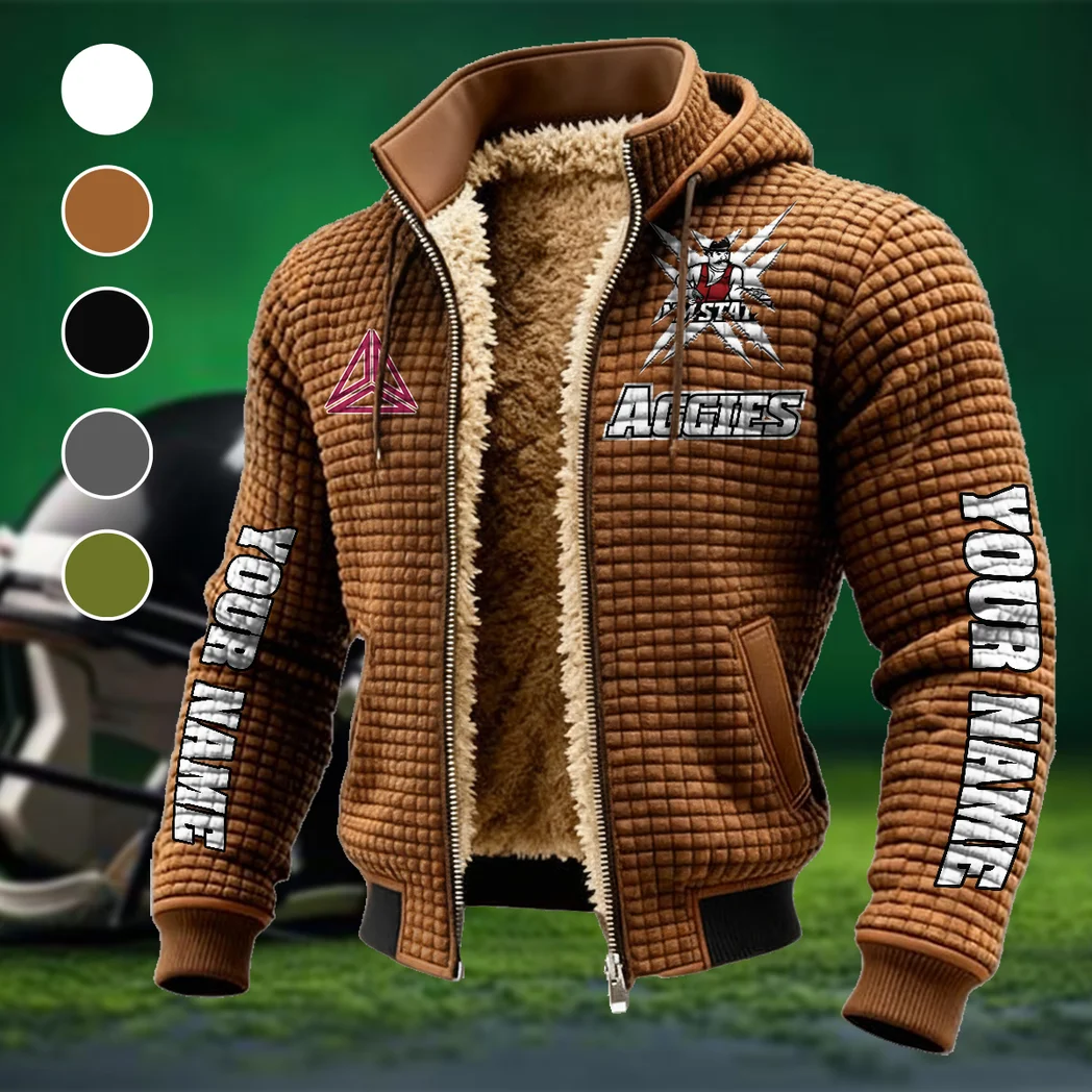 The NMSU Force Fleece-Lined Hooded Jacket, Modern Athletic Hybrid Parka HVN1448NM - brown