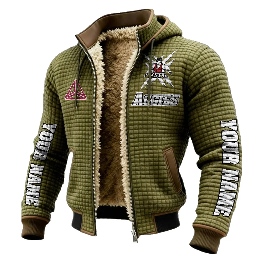 The NMSU Force Fleece-Lined Hooded Jacket, Modern Athletic Hybrid Parka HVN1448NM - Green - Image 2
