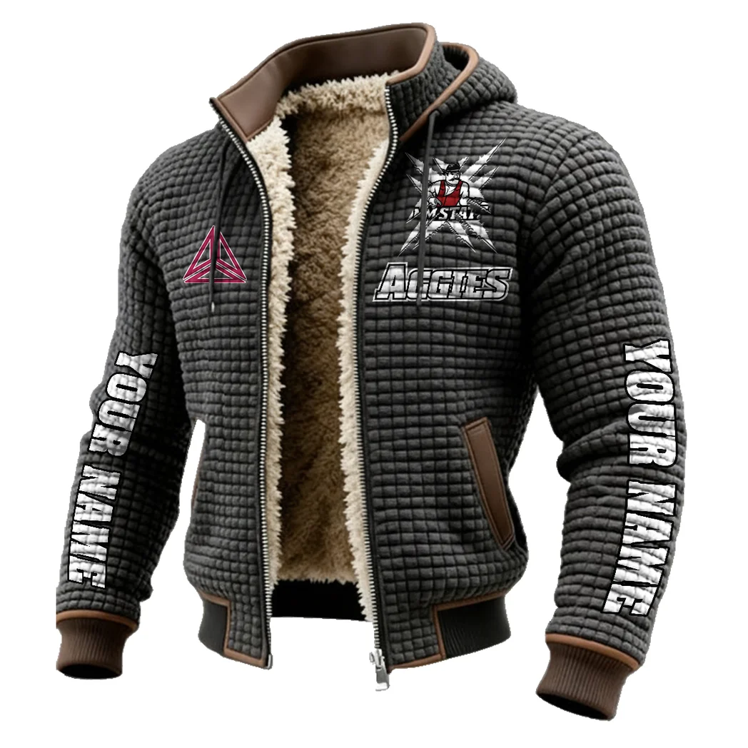 The NMSU Force Fleece-Lined Hooded Jacket, Modern Athletic Hybrid Parka HVN1448NM - Grey - Image 2