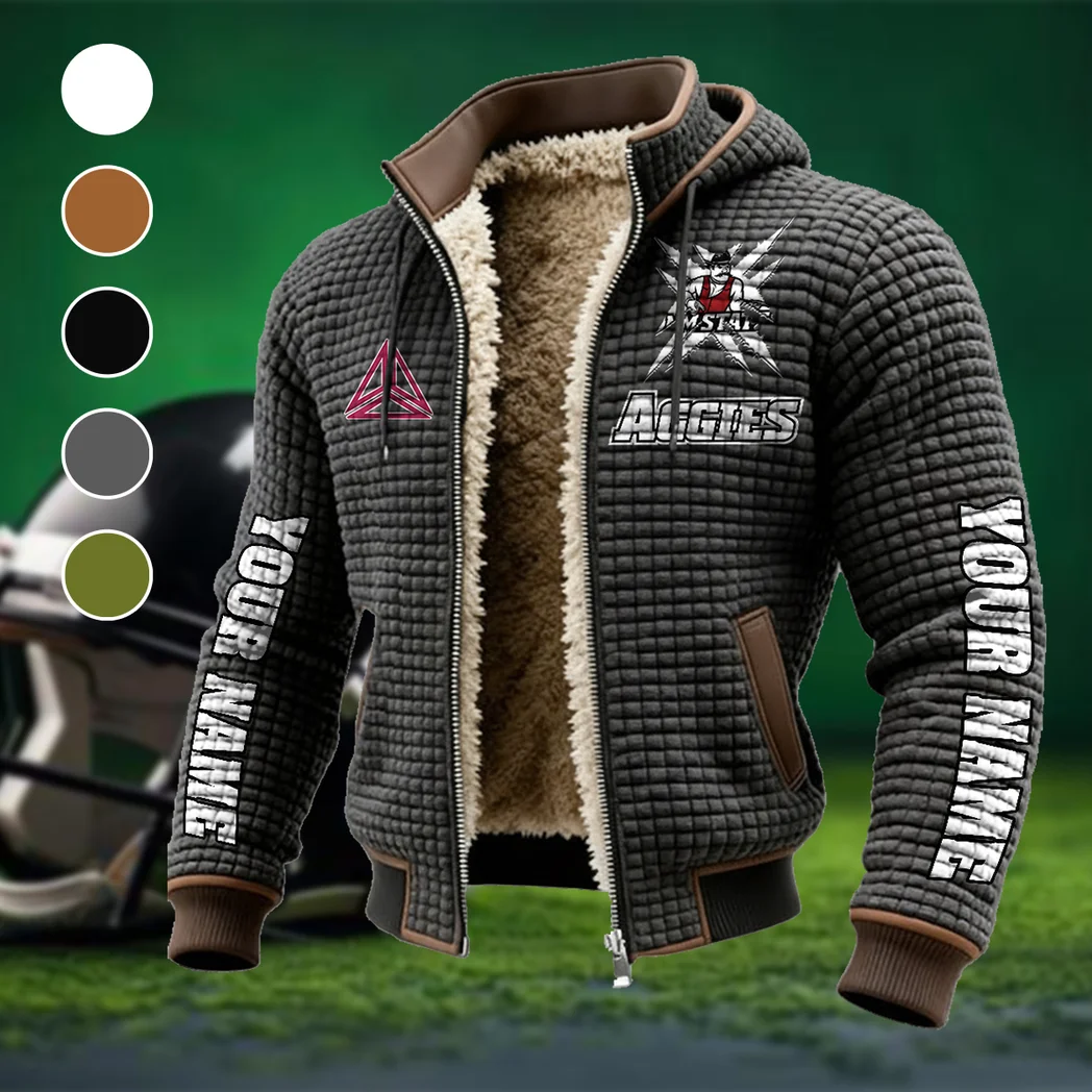The NMSU Force Fleece-Lined Hooded Jacket, Modern Athletic Hybrid Parka HVN1448NM - Grey
