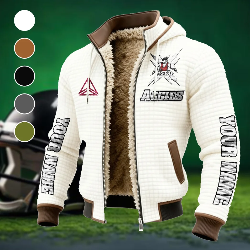 The NMSU Force Fleece-Lined Hooded Jacket, Modern Athletic Hybrid Parka HVN1448NM - White