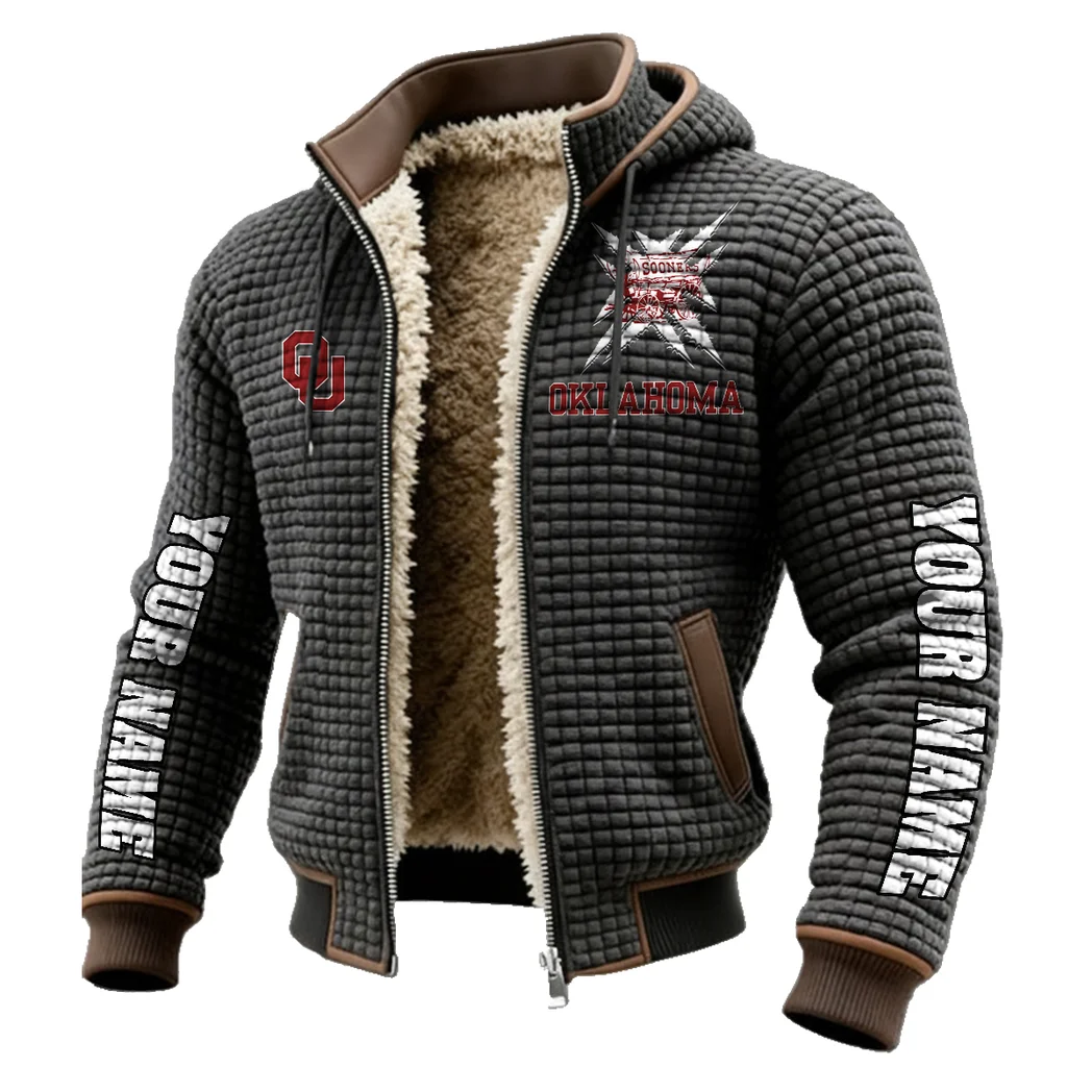The Sooner Schooner Fleece-Lined Hooded Jacket, Cross-Training Winter Layer HVN1448OS - Grey - Image 2