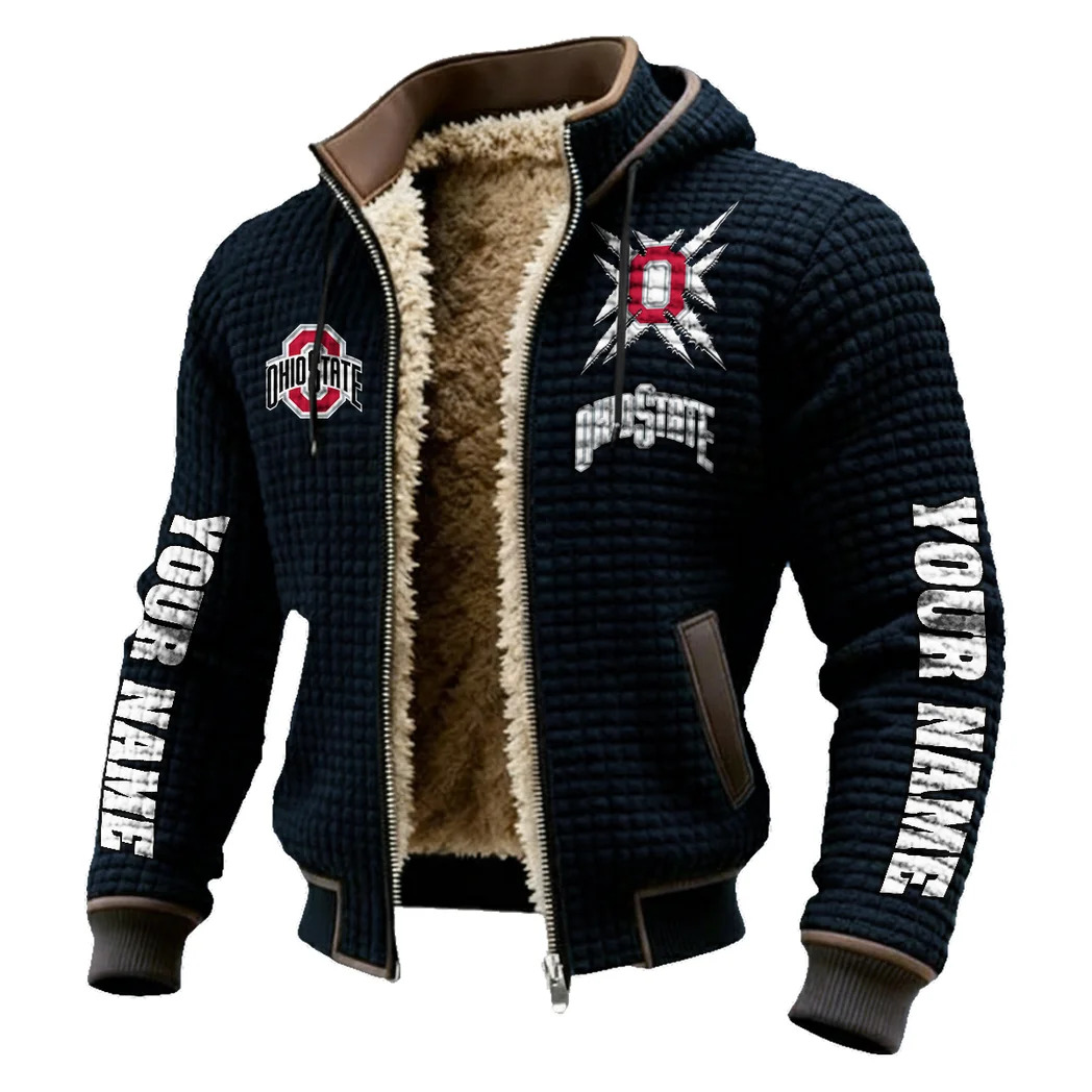 The Ohio State Elite Fleece-Lined Hooded Jacket, Peak Performance Hooded Shell HVN1448OS - Black - Image 2