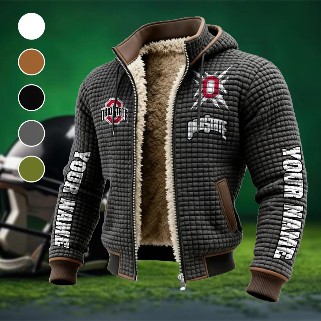 The Ohio State Elite Fleece-Lined Hooded Jacket, Peak Performance Hooded Shell HVN1448OS - Grey