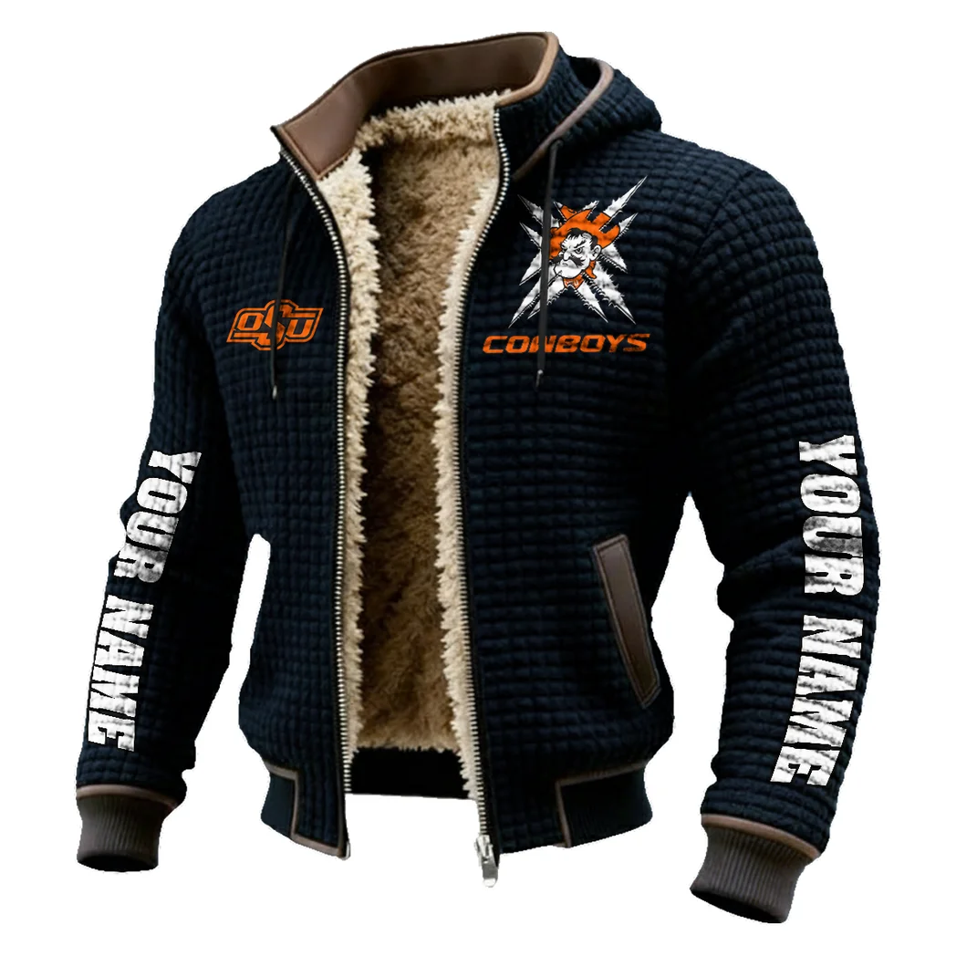The Cowboy Spirit Fleece-Lined Hooded Jacket, Elite Athlete Winter Jacket HVN1448OS - Black - Image 2