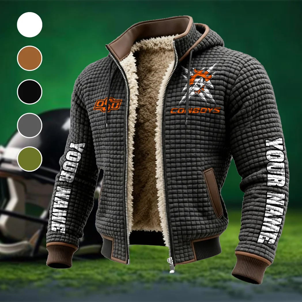 The Cowboy Spirit Fleece-Lined Hooded Jacket, Elite Athlete Winter Jacket HVN1448OS - Grey
