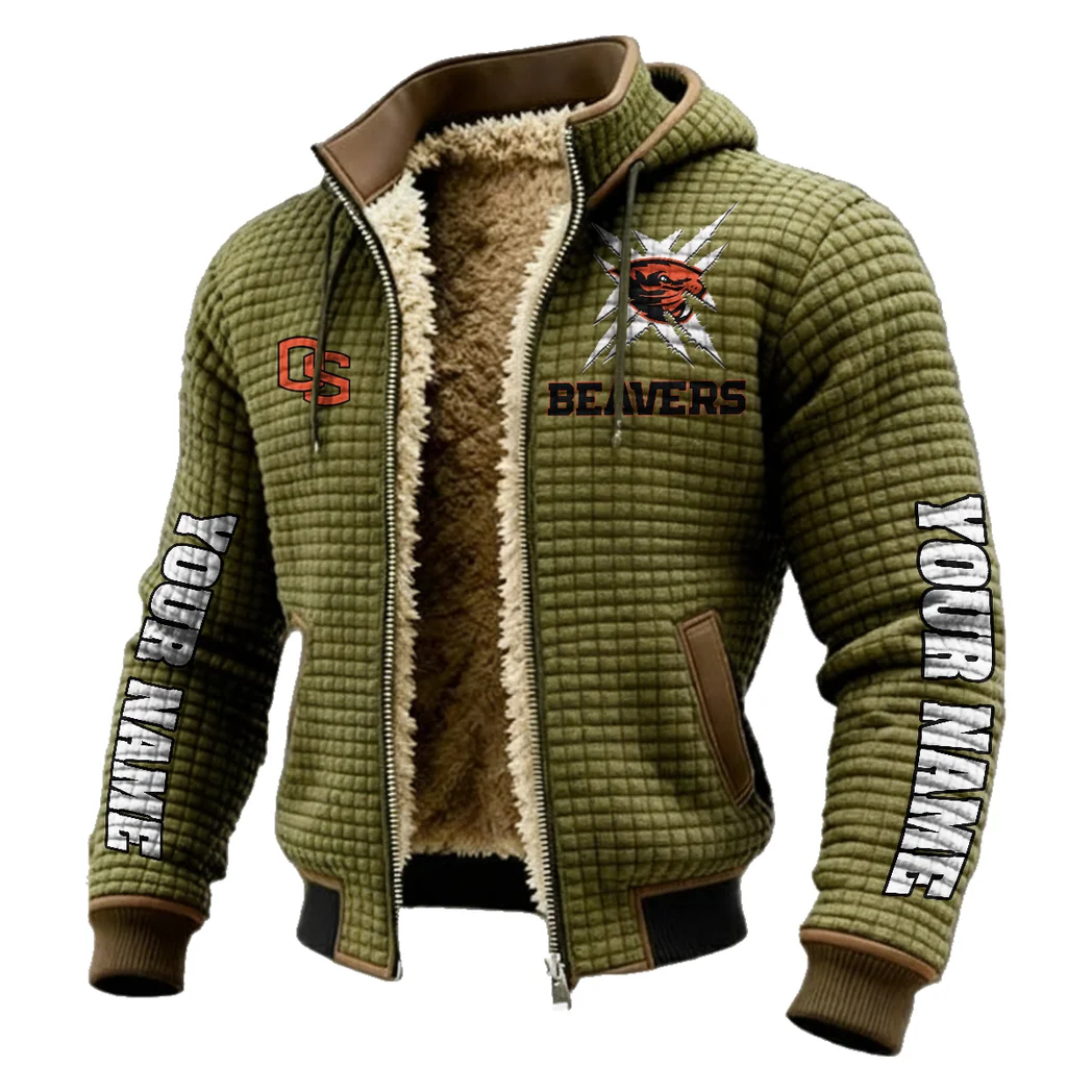The Beaver Nation Fleece-Lined Hooded Jacket, Rapid-Dry Fleece-Lined Hoody HVN1448OS - Green - Image 2